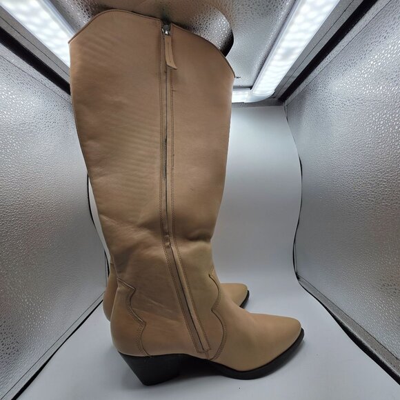 Journee Collection Pryse Wide Calf Womens Size 11 Tan Cowboy Western Boots - Picture 9 of 10